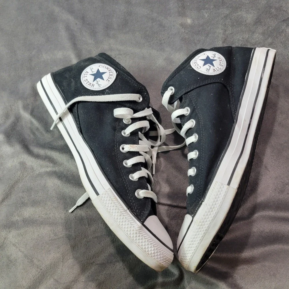 Converse Chuck Taylor All Star Mid‎ Top Black Canvas Mens Shoes Size 12 - Picture 7 of 9